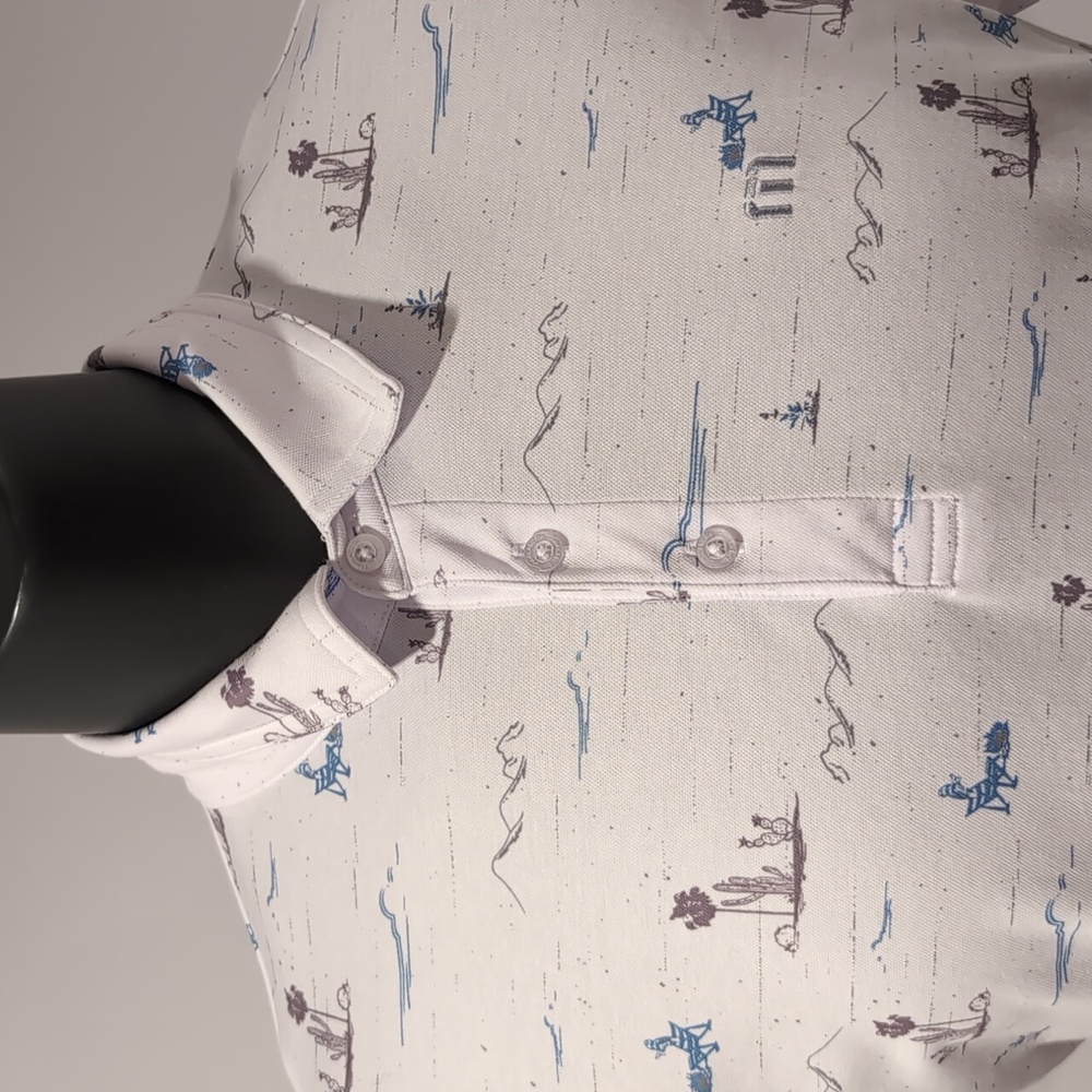 Travis Mathew Golf Polo Shirt with Desert Print Size Medium